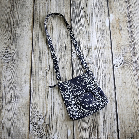 Vera Bradley Handbags - Vera Bradley Hipster Crossbody - Twirly Birds Navy